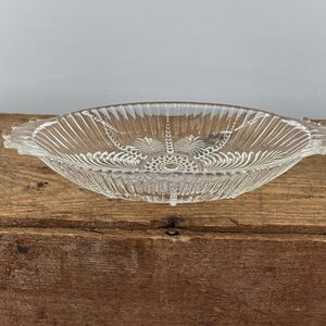 Relish Candy Dish Anchor Hocking #124 Feather and Pearl Pattern 8” L x 4.25” W